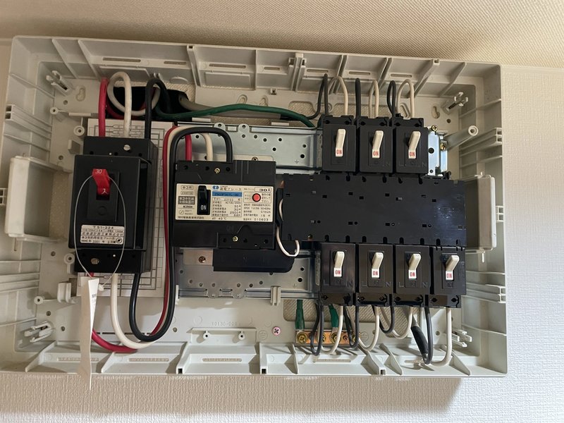 北見市春光町 既設分電盤の確認（エアコン専用回路なし）