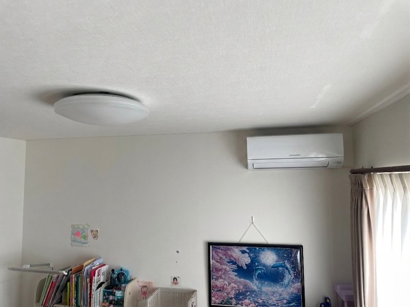 小清水町 施工後：子供部屋の三菱ズバ暖霧ヶ峰 室内機（暖房設備がなかった部屋に寒冷地仕様を採用）